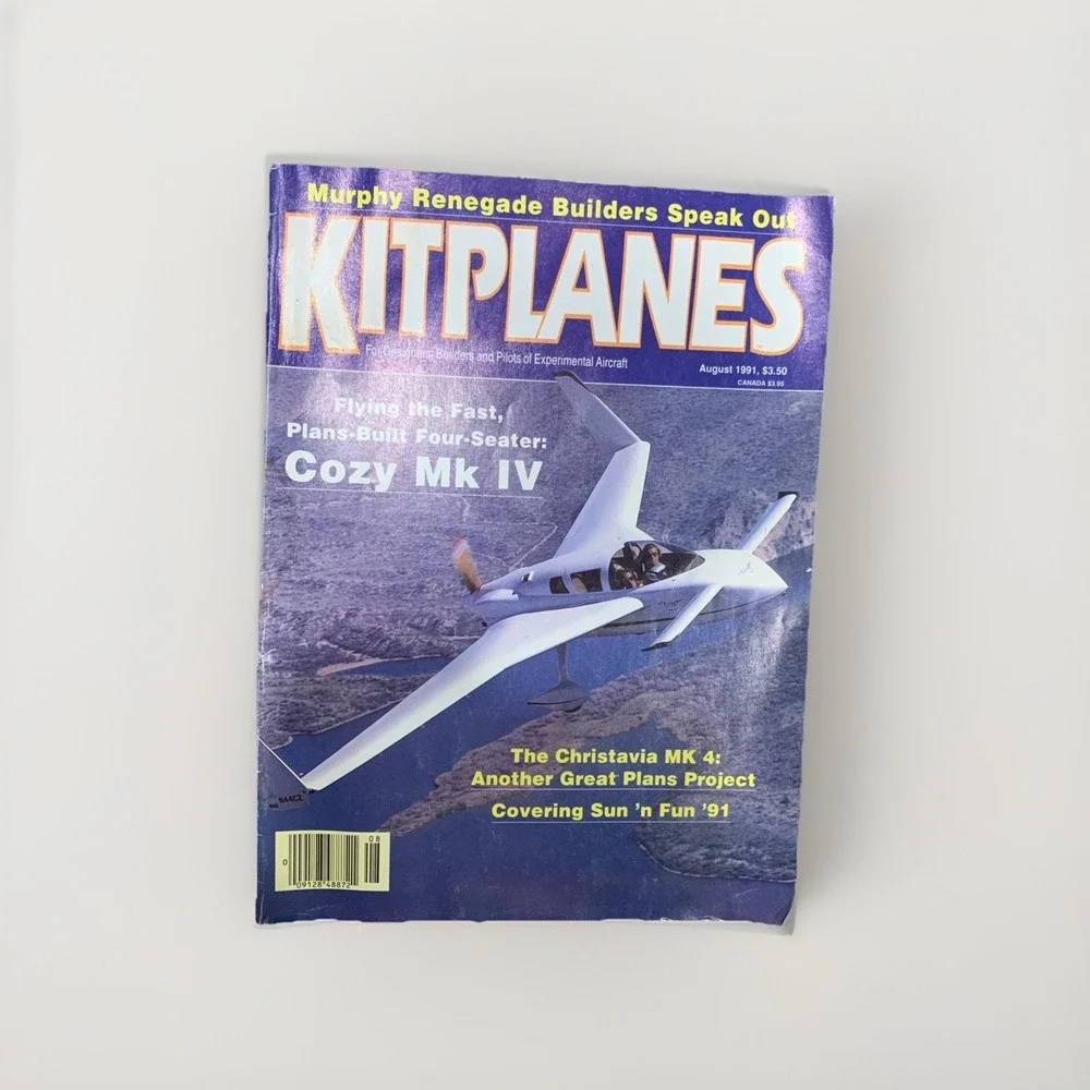 August 1991 Kitplanes Magazine Vintage Magazine